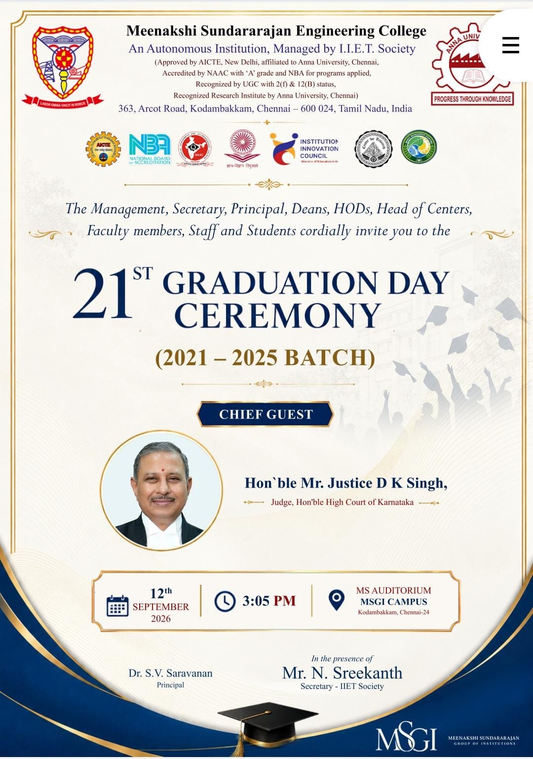 21st Graduation Day Ceremony - 2021-2025 Batch